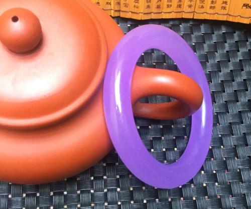 Fine Jewelry Chinese Natural Beautiful Purple Jade Bangle Bracelet Handmade
