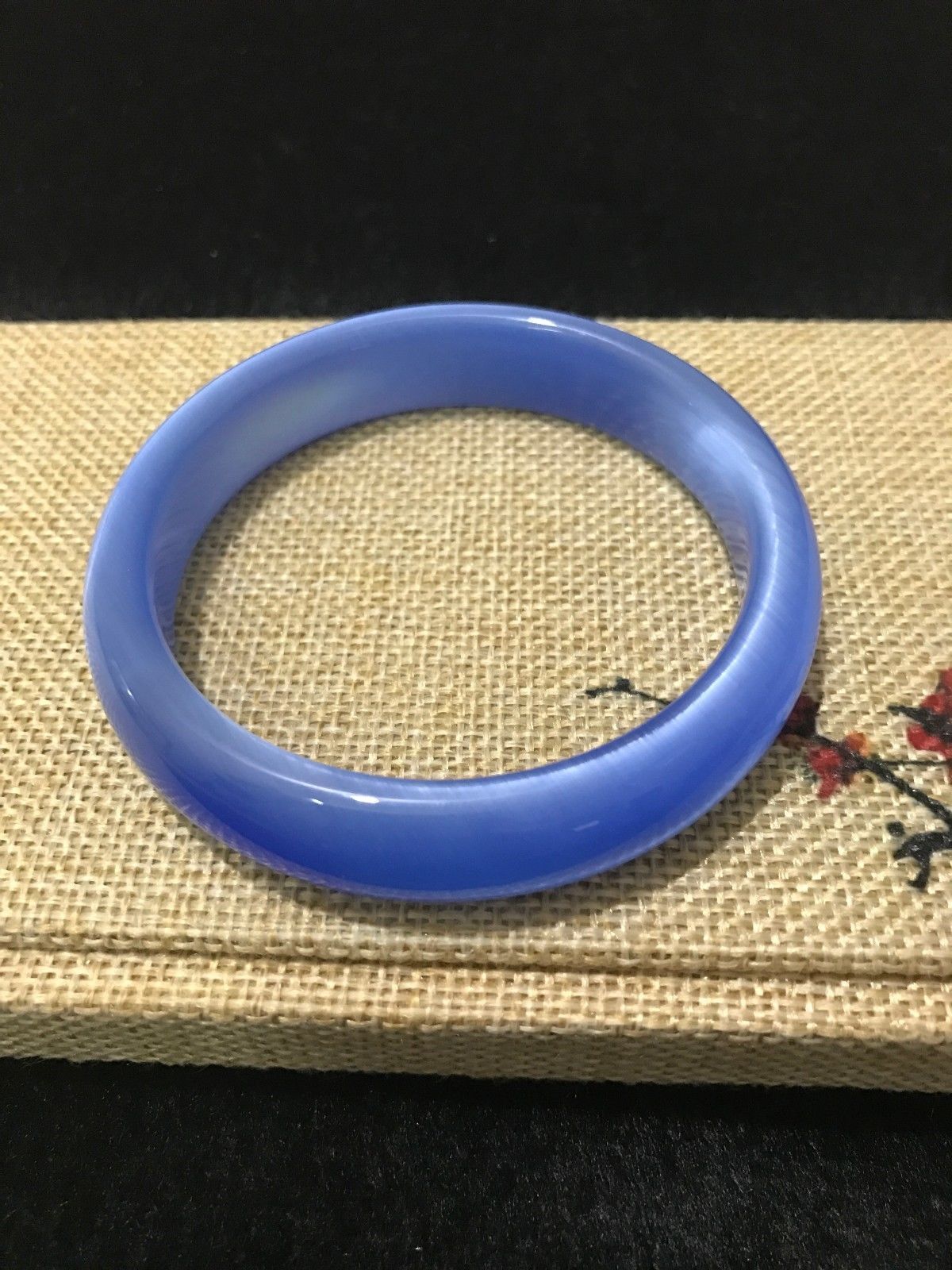 Fine Jewelry Chinese Natural Blue Lavender Nephrite Jade Bracelet Bangle 60mm
