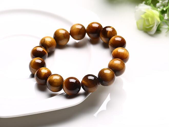 Fine Jewelry Fashion Natural Tigereye12mm Elastic Circular Bead Bracelets Bracelets Best Gift