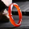Fine Jewelry Fashion Pretty 100% Natural Primary Red Agate Bamboo Shape Bracelet