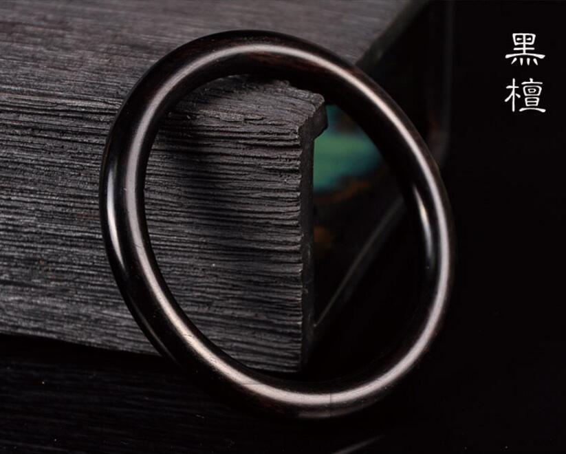 Fine Jewelry High Grade Wood Bracelet, Natural Black Sandalwood Hand-carved Bracelet 58mm