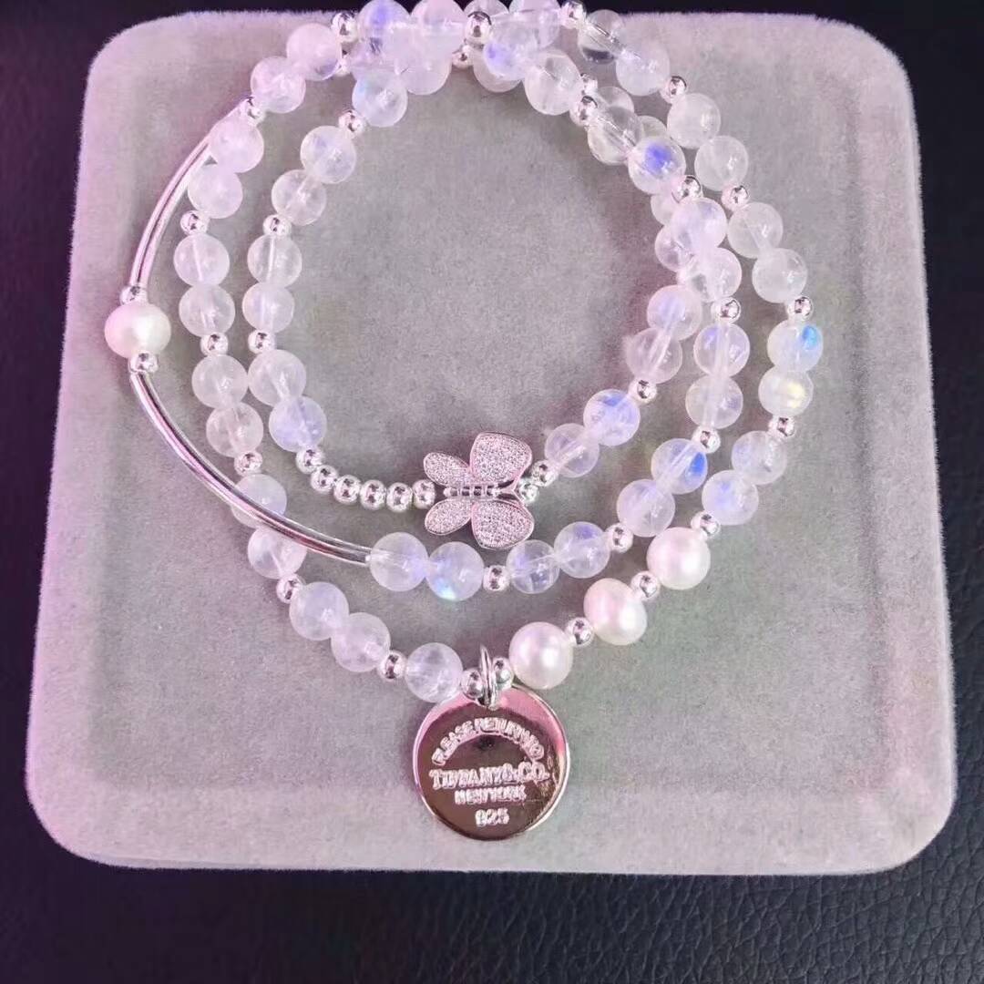 Fine Jewelry Jade Butterfly 925 Silver Round Card Bracelet Fashion Temperament Gems Accessories Gifts