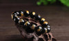 Fine Jewelry Tibet 12 Mm Natural Black Obsidian Hand Grinding Beads Bracelet, The Best Gift