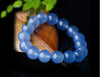 Fine Jewelry Unique Beautiful Blue Agate Bracelet Chalcedony Beads 10 Mm Elastic Bracelet