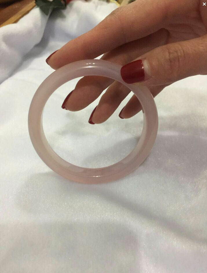 Fine Jewelry Unique Beautiful Pink Agate Chalcedony Manually Polish Bracelet