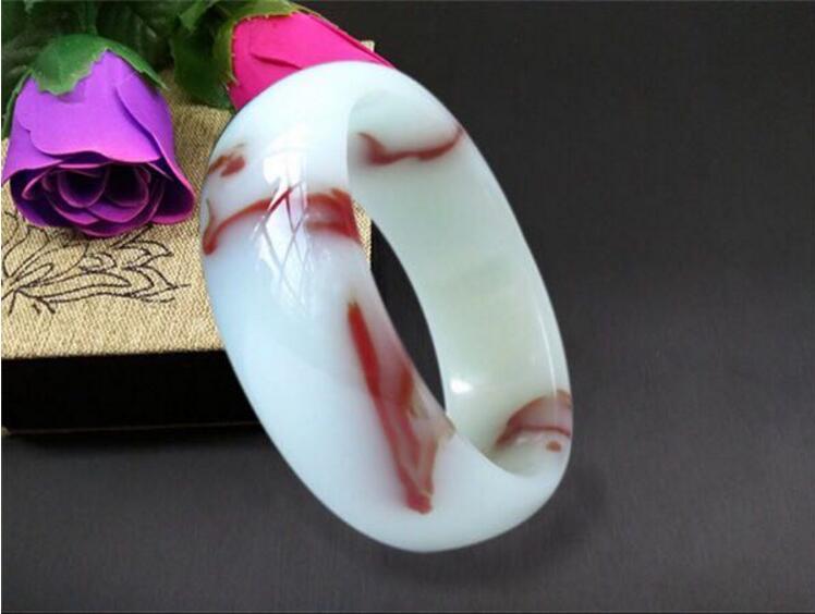 Fine Jewelry Unique Natural Rare Blood Stone Hand-carved Bracelet Diameter 56mm--62mm