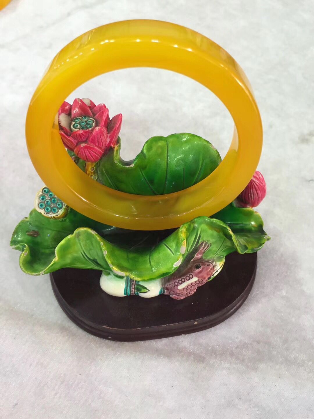 Fine Jewelry Yellow 100% Chinese Grade Natural Agate Jade Gems Bracelet Bangle