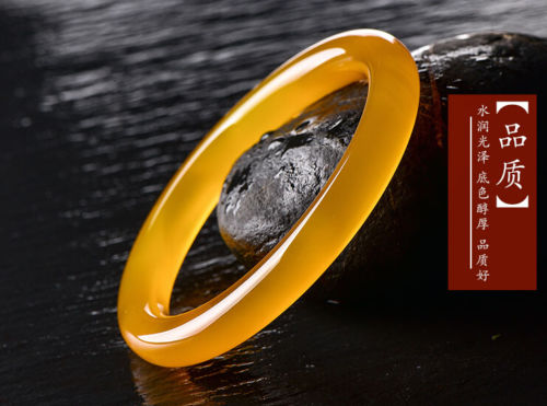 Fine Jewelry Yellow 100% Chinese Grade Natural Agate Jade Gems Bracelet Bangle