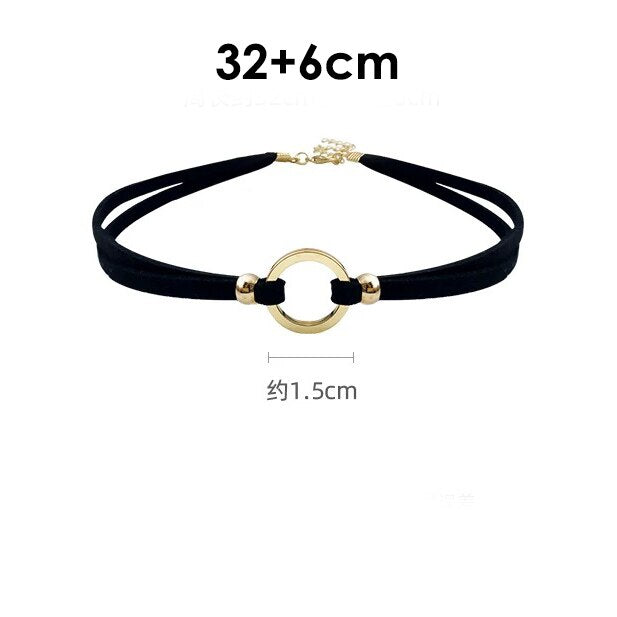 Korea Boho Flannel Charms Chian Necklace Choker for Women Girl Vintage Harajuku Collars Personality Statement Jewelry