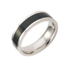Korea Classics Simple Black/White Couple Ring Size 17-20 Stainless Steel Titanium Band Love Story
