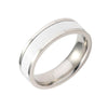 Korea Classics Simple Black/White Couple Ring Size 17-20 Stainless Steel Titanium Band Love Story