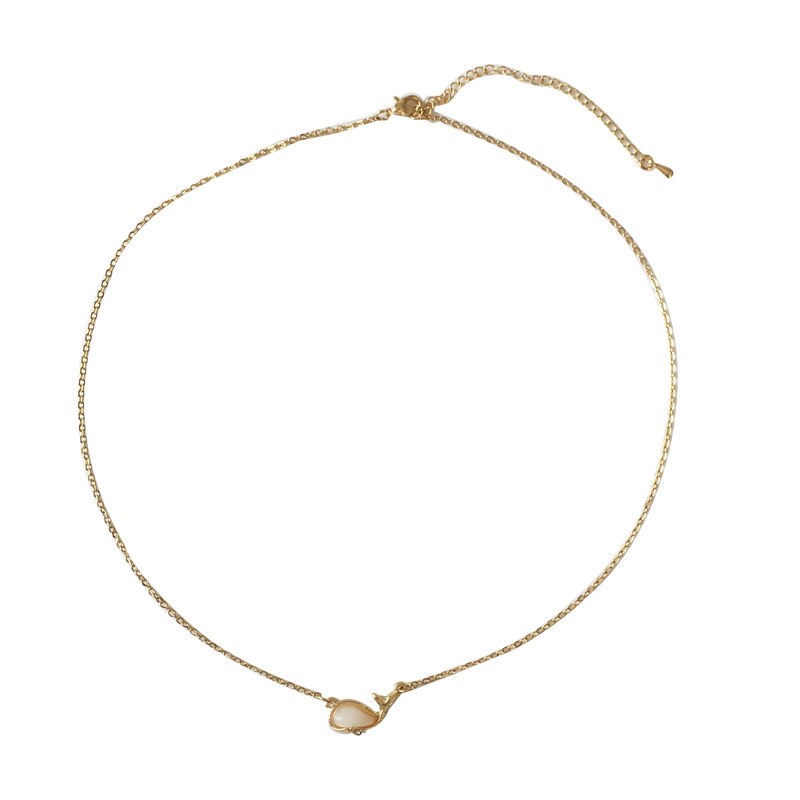 Korea Cute Whale Necklace for Women 2021 and Elegant Short Clavicle Chain Animal Jewelry Girl Party Birthday Necklace