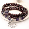 Korea Fashion Vintage Multi-layer Bracelet Lovely Sheep Silver Pendant Natural Gamet Stone Wholesale Price Free shipping