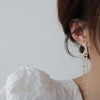 Korea Jewelry 14K Real Gold Plating AAA Zircon Flower Asymmetric Long Earrings Elegant Women's Wedding Accessories