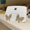Korea Selling Jewelry 14K Real Gold Plating AAA Zircon Butterfly Earrings Elegant Women's Wedding Accessories