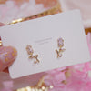 Korea Selling Jewelry 14K Real Gold Plating Copper Zircon Earrings Elegant Tulip Women's Wedding Party Earrings