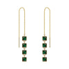 Korea Selling Jewelry Exquisite Copper Inlaid Zircon Green Square Earrings Elegant Women's Wedding Accessories