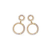 Korea Selling Jewelry  Double Pentagram Crystal Pearl Earrings Elegant Women Bar Party Accessories