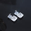 Korea Selling Jewelry  Double Square Zircon Cracked Green Pendant Earrings Simple Women Prom Party Accessories