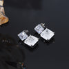 Korea Selling Jewelry  Double Square Zircon Cracked Green Pendant Earrings Simple Women Prom Party Accessories