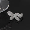 Korea Selling Jewelry  Full Zircon Leaf Petal Ring Elegant Women Wedding Party Opening Adjustable Accessories