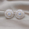 Korea Design Jewelry 14K Gold Plated  Copper Set Zircon Round Earrings Elegant Women's Party Party Accessories