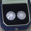 Korea Design Jewelry 14K Gold Plated  Copper Set Zircon Round Earrings Elegant Women's Party Party Accessories