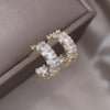Korea Design Jewelry 14K Gold Plated  Orange Oval Zircon Round Earrings Elegant Women's Daily Work Accessories