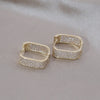 Korea Design Jewelry 14K Gold Plated  Square Zircon small hoop Earrings Elegant Women's Prom Party Accessories