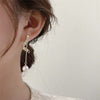 Korea Design Jewelry 14K Gold Plated York Zircon Pearl Pendant Earrings Elegant Women's Gala Party Accessories