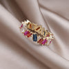 Korea Design Jewelry 14K Gold Plating  Color Irregular Zircon Ring Elegant Women's Daily Work Accessories