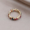 Korea Design Jewelry 14K Gold Plating  Color Irregular Zircon Ring Elegant Women's Daily Work Accessories