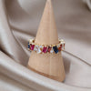 Korea Design Jewelry 14K Gold Plating  Color Irregular Zircon Ring Elegant Women's Daily Work Accessories