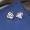 Korea Design Jewelry 14K Gold Plating  Crown Zircon Geometric Earrings Elegant Women's Daily Work Accessories