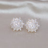 Korea Design Jewelry 14K Gold Plating  Irregular Zircon Round Earrings Elegant Women Wedding Party Accessories
