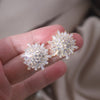 Korea Design Jewelry 14K Gold Plating  Irregular Zircon Round Earrings Elegant Women Wedding Party Accessories