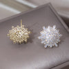 Korea Design Jewelry 14K Gold Plating  Irregular Zircon Round Earrings Elegant Women Wedding Party Accessories