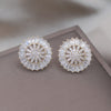 Korea Design Jewelry 14K Gold Plating  Star Mount Zircon Round Earrings Elegant Women's Daily Work Accessories