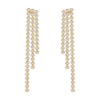 Korea Design Jewelry 14K Gold Plating  Zircon Tassel Long Earrings Elegant Women Wedding Party Accessories