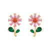 Korea Design Jewelry 14K Gold Plating Sweet Daisy Flowers Earrings Cute Girl Gifts Elegant Women Party Accessories