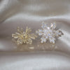Korea Design Jewelry 14K Gold plated Copper Inlaid Zircon Snowflake Earrings  Women's Prom Party Accessories