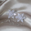 Korea Design Jewelry 14K Gold plated Copper Inlaid Zircon Snowflake Earrings  Women's Prom Party Accessories