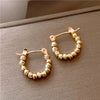 Korea Design Jewelry 14K Gold plated Simple Round small hoop Earrings Elegant Women's Daily Work Accessories