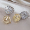 Korea Design Jewelry 14K Gold plating Hollow Leaf Flower Basket Earring Elegant Women's Daily Work Metal Accessories