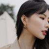 Korea Design Jewelry 14K Real Gold Plating Round AAA Zircon Cross Earrings Elegant Women's Daily Earrings