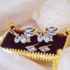 Korea Design Jewelry 14K Real Gold Plating Water Drop AAA Zircon Leaf Earrings Elegant Women's Daily Work Earrings