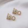 Korea Design Jewelry 14K Real Gold plating Exquisite Zircon Leopard Earrings Elegant Women's Party Accessories