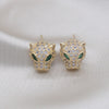 Korea Design Jewelry 14K Real Gold plating Exquisite Zircon Leopard Earrings Elegant Women's Party Accessories