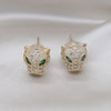 Korea Design Jewelry 14K Real Gold plating Exquisite Zircon Leopard Earrings Elegant Women's Party Accessories