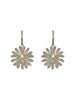 Korea Design Jewelry AAA Zircon 14K Real Gold Plating Daisy Earrings  Shiny Women's Wedding Accessories